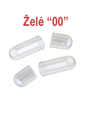 Želatinové kapsle - velikost "00" (rozdělené)