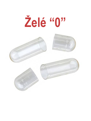 Želatinové kapsle - velikost "0" (rozdělené)